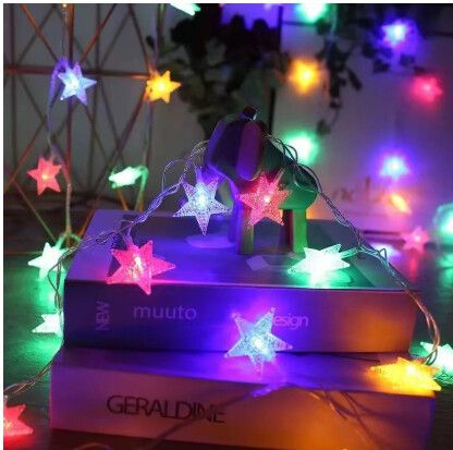 GUIRNALDA NAVIDEÑA ESTRELLA 6M/40 LUCES/PILAS MODV-001J - VARIOS - COLORES