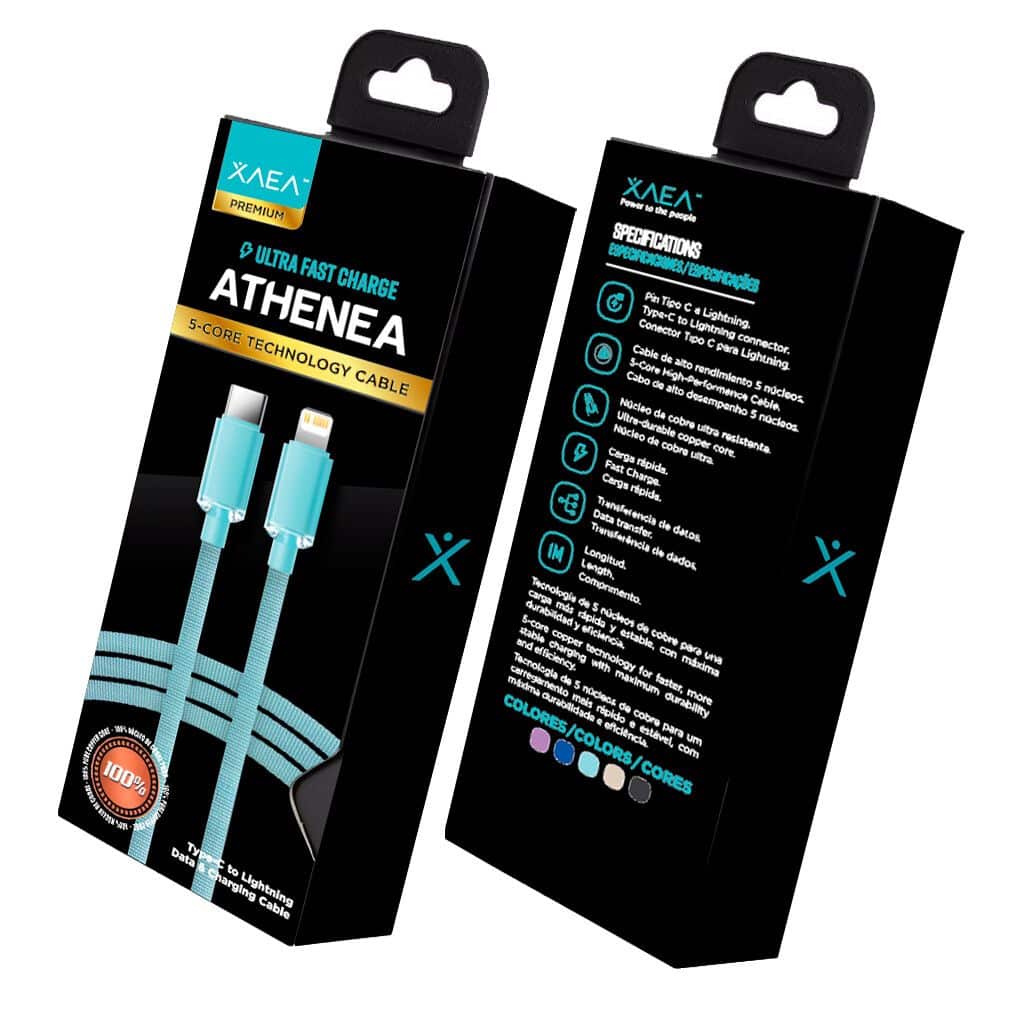 CABLE TIPO C - LIGHTNING MODX-098 - ATHENEA - XAEA - CELESTE
