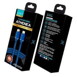 CABLE TIPO C - LIGHTNING MODX-098 - ATHENEA - XAEA - AZUL METAL