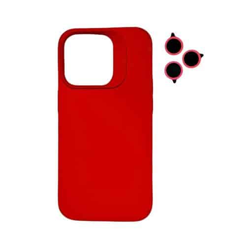 TPU MOD603 SILICONA LENS - IPH 16 - XAEA - ROJO