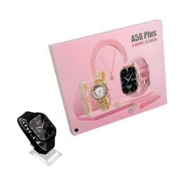 SMART WATCH A58 ESTUCHE C/ JOYERIA MODS-203 - ST - NEGRO-AZUL