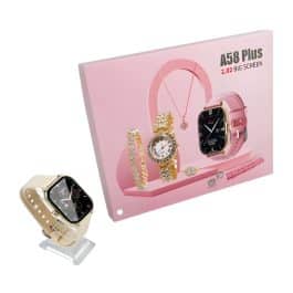 SMART WATCH A58 ESTUCHE C/ JOYERIA MODS-203 - ST - BLANCO-BEIGE