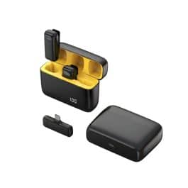 MICROFONO INALAMBRICO DOBLE CON ALMACENADOR DE CARGA MODV-003R - VARIOS - NEGRO