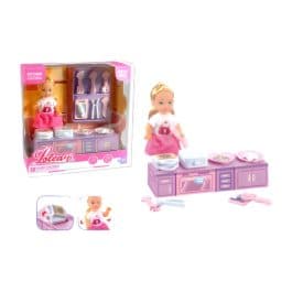 MUÑEQUITA CON COCINA MARZ-003 - ZUMO - MULTICOLOR