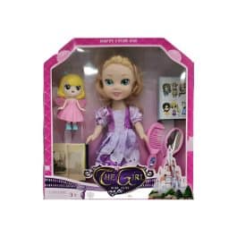 MUÑEQUITA PRINCESA CON ACCESORIOS MARZ-009 - ZUMO - VIOLETA