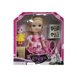 MUÑEQUITA PRINCESA CON ACCESORIOS MARZ-009 - ZUMO - ROSA