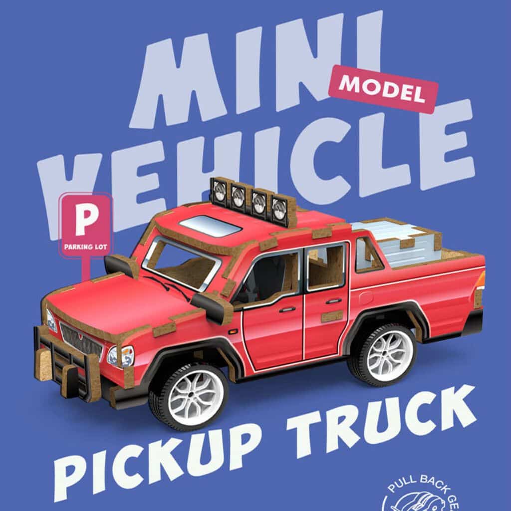 ROMPE CABEZA 3D MINI PICK UP JDMZ-001 - ZUMO - ROJO - Imagen 3