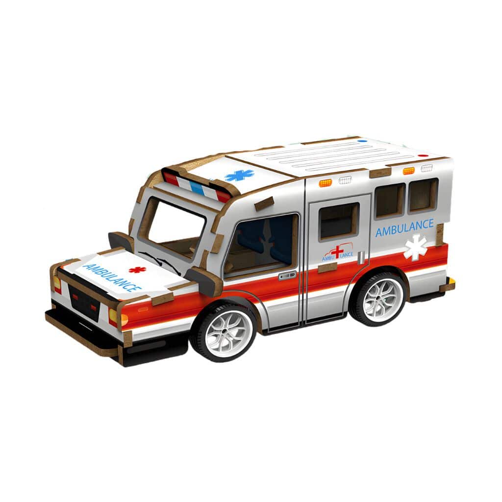 ROMPE CABEZA 3D MINI AMBULANCIA JDMZ-001 - ZUMO - BLANCO - Imagen 2