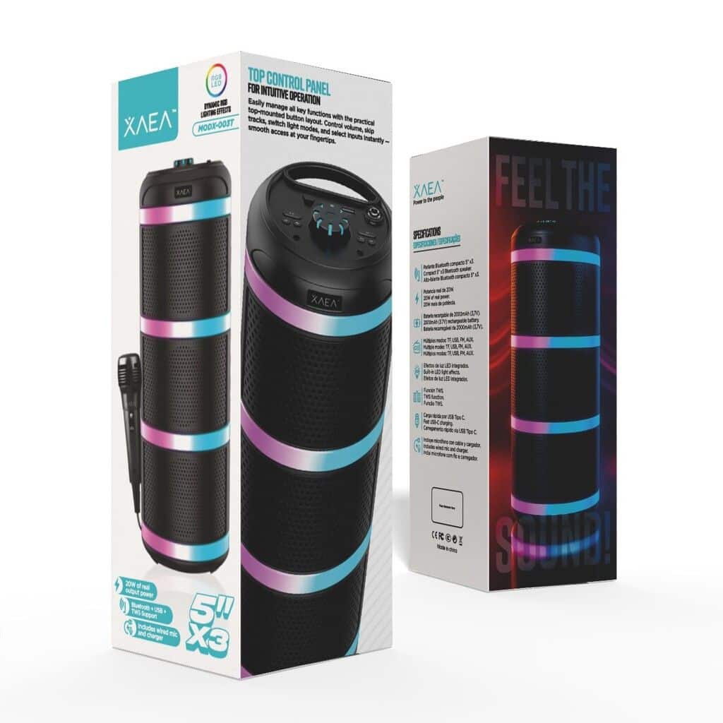 PARLANTE TORRE 5''X3 MODX-003T - XAEA - NEGRO