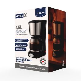 CAFETERA FILTRO 1500W 1.5L MODK-005G - KIOWA - NEGRO