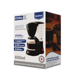 CAFETERA FILTRO 900W 650ML MODK-005E - KIOWA - NEGRO