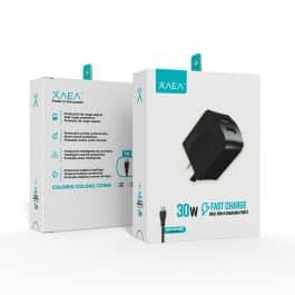 CARGADOR 220V MOD06 - 2 USB + CABLE TC - NEGRO