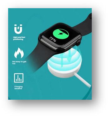 CARGADOR MAGNETICO PARA SMART WATCH MODV-00FI - VARIOS - BLANCO