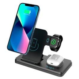 ESTACION DE CARGA INALAMBRICA 3 EN 1 ZENTRA-HT514 MODX-000H - NEGRO