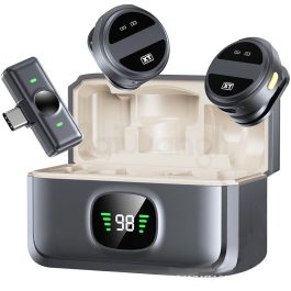 MICROFONO DOBLE INALAMBRICO MAGNETICO MODV-00GS - VARIOS - NEGRO