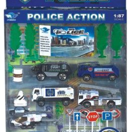 SET AUTITOS + ACCESORIOS ATRZ-002 - ZUMO - POLICIA