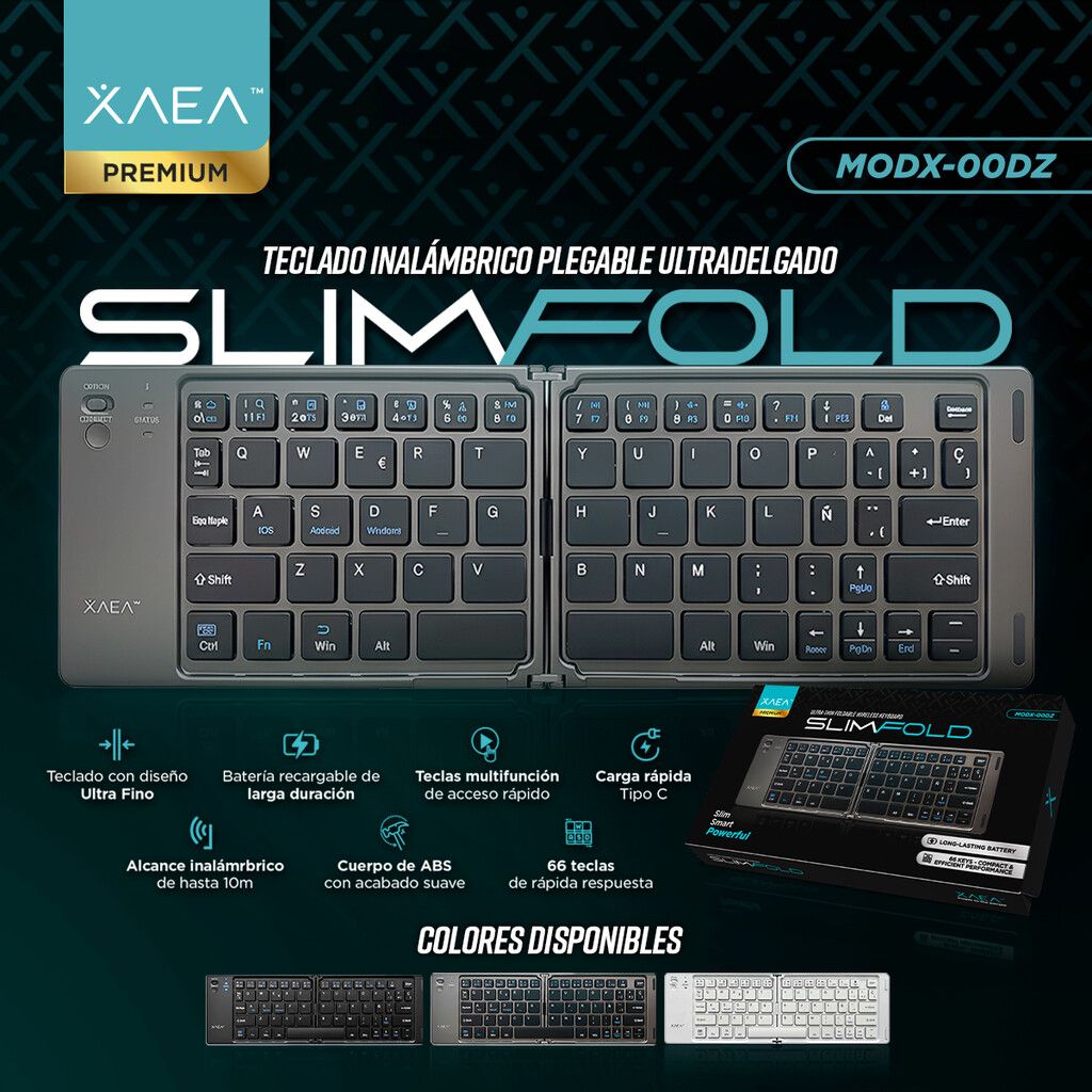 TECLADO ULTRAFINO PLEGABLE MODX-00DZ - XAEA - NEGRO - Imagen 5