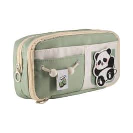 CARTUCHERA DOBLE DE TELA CON STICKER MODV-00BT - VARIOS - VERDE