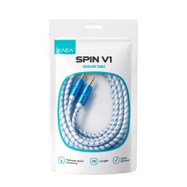 CABLE AUX 3,5 MOD75 - 2 METROS - METAL - AZUL