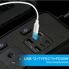 ZAPATILLA MULTIPLE BKL-24 - 5 TOMAS+2 USB+3 C+PD MODY-00GE - YEXA - BLANCO - Imagen 3