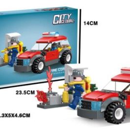 ENCASTRABLE BOMBEROS CAMION 104 PIEZAS JDMZ-116 - ZUMO - ROJO