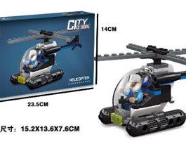 ENCASTRABLE POLICIAS HELICOPTERO 78 PIEZAS JDMZ-116 - ZUMO - AZUL