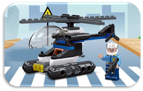 ENCASTRABLE POLICIAS HELICOPTERO 78 PIEZAS JDMZ-116 - ZUMO - AZUL - Imagen 2