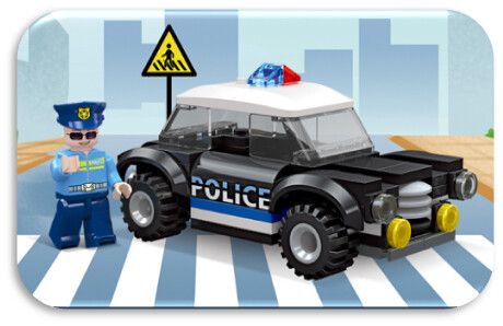 ENCASTRABLE POLICIAS PATRULLERO 105 PIEZAS JDMZ-116 - ZUMO - AZUL - Imagen 2