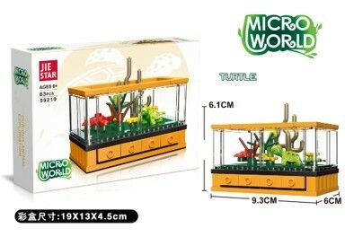 MINI ENCASTRABLES ACUARIOS 63 PIEZAS-TORTUGA JDMZ-112 - ZUMO - AMARILLO