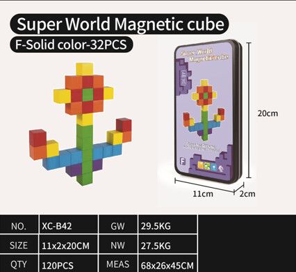 ENCASTRABLE MAGNETICO SUPER WORLD 32 PIEZAS-SOLID COLOR JDMZ-111 - ZUMO - VIOLETA - Imagen 2