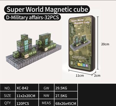 ENCASTRABLE MAGNETICO SUPER WORLD 32 PIEZAS-MILITARY AFFAIRS JDMZ-111 - ZUMO - VERDE - Imagen 2