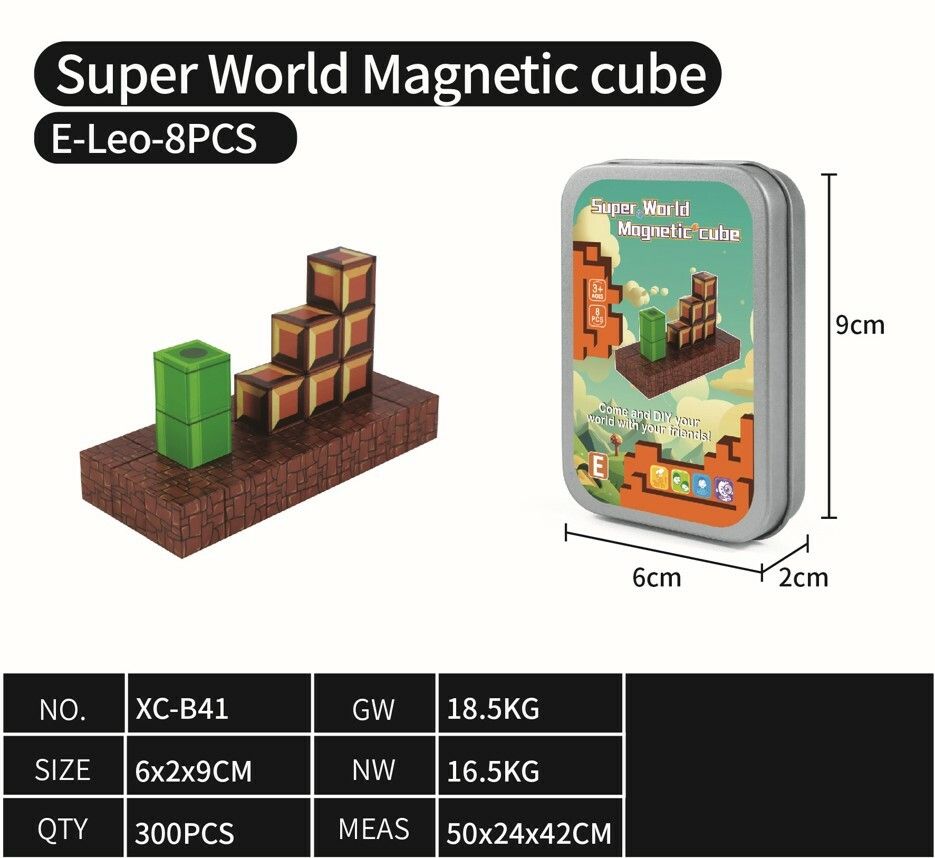 ENCASTRABLE MAGNETICO SUPER WORLD 8 PIEZAS-LEO JDMZ-110 - ZUMO - MARRON - Imagen 2