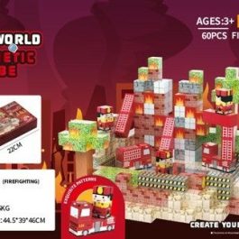 ENCASTRABLE CUBO MAGNETICO 60 PIEZAS-FIREFIGHTING JDMZ-121 - ZUMO - ROJO