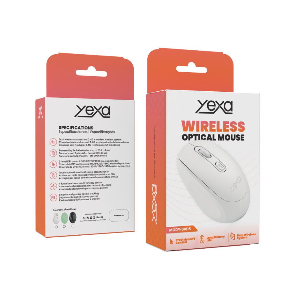 MOUSE INALAMBRICO C/BAT MODY-00DS - YEXA - VERDE