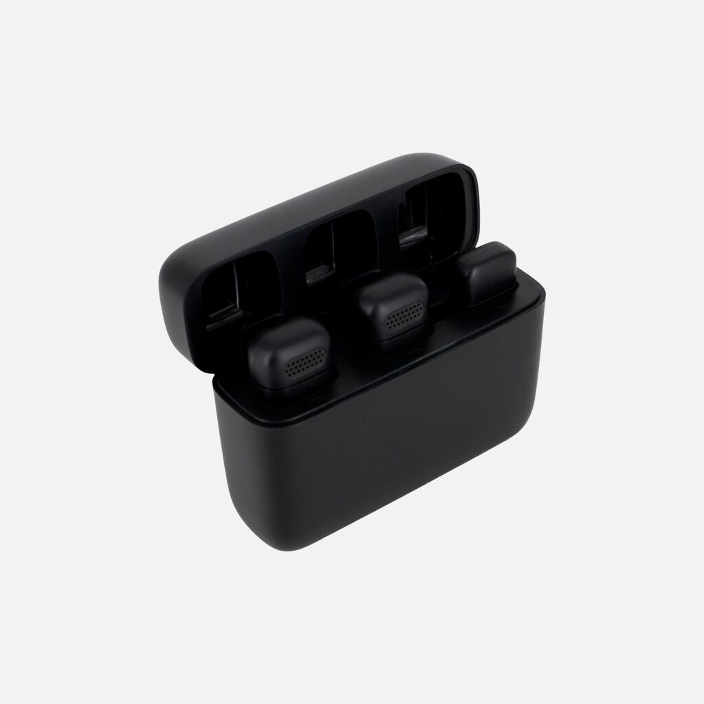 MICROFONO INALAMBRICO DOBLE CON ALMACENADOR DE CARGA MODV-003R - VARIOS - NEGRO