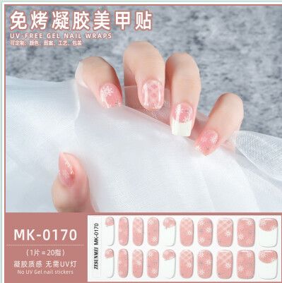 UÑAS GEL STICKERS UV-FREE CON DISEÑO MODV-00LW - VARIOS - ROSA