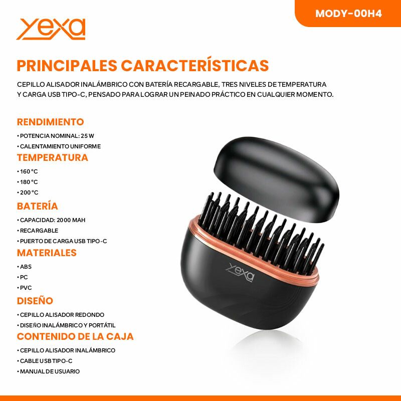 CEPILLO ALISADOR MODY-00H4 - YEXA - NEGRO - Imagen 5