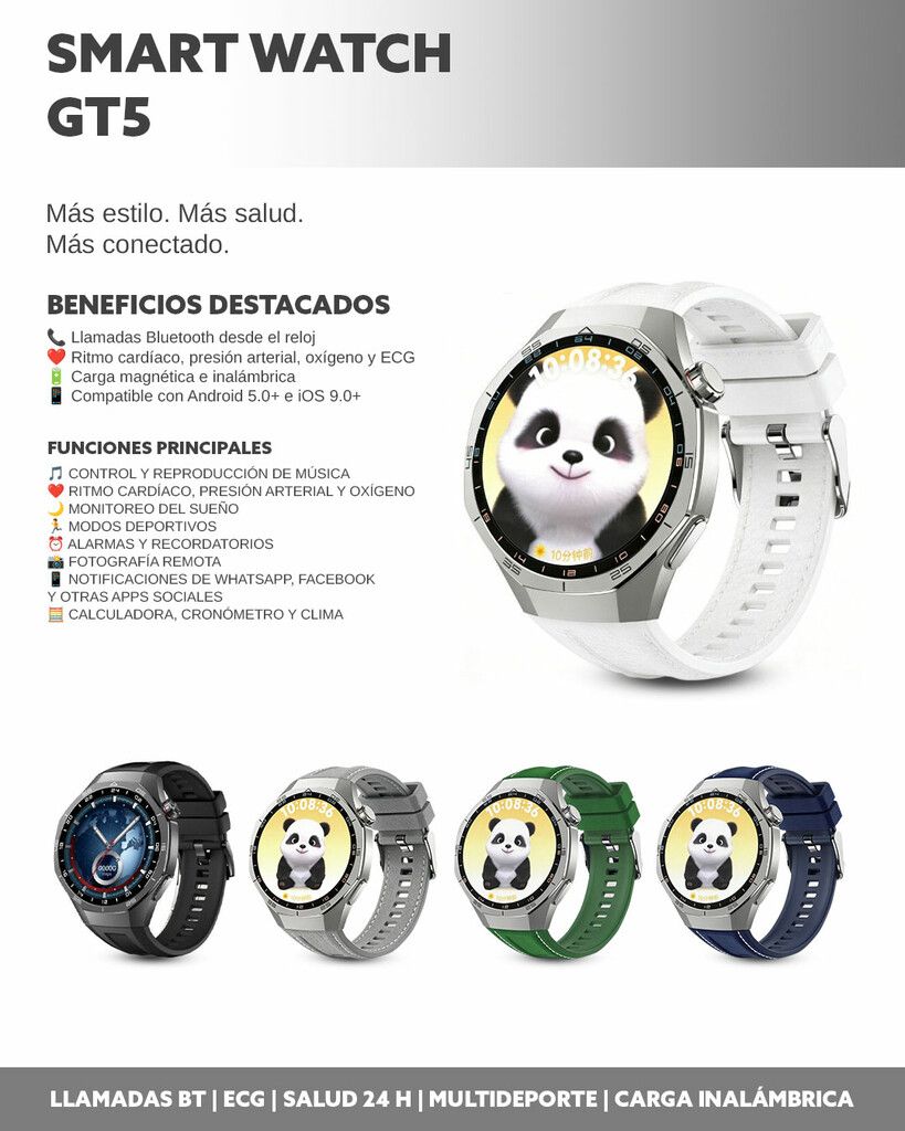 SMART WATCH GT5 MODV-00GF - VARIOS - GRIS - Imagen 2