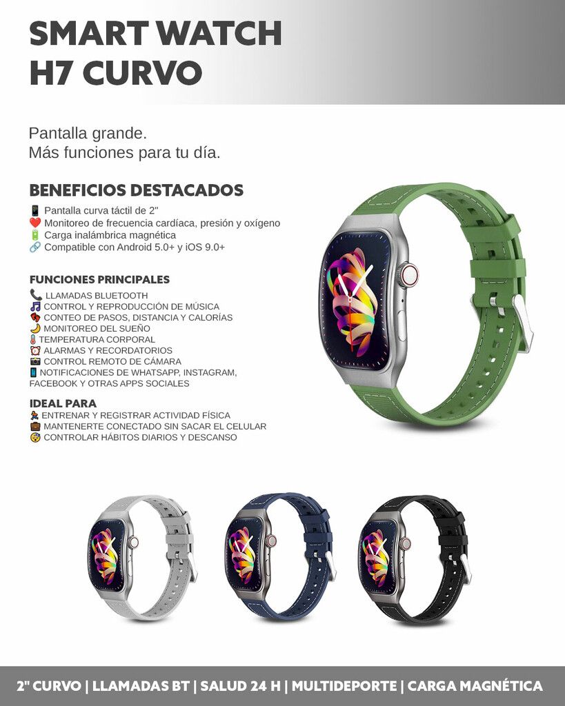 SMART WATCH H7 MODV-00GG - VARIOS - NEGRO - Imagen 2
