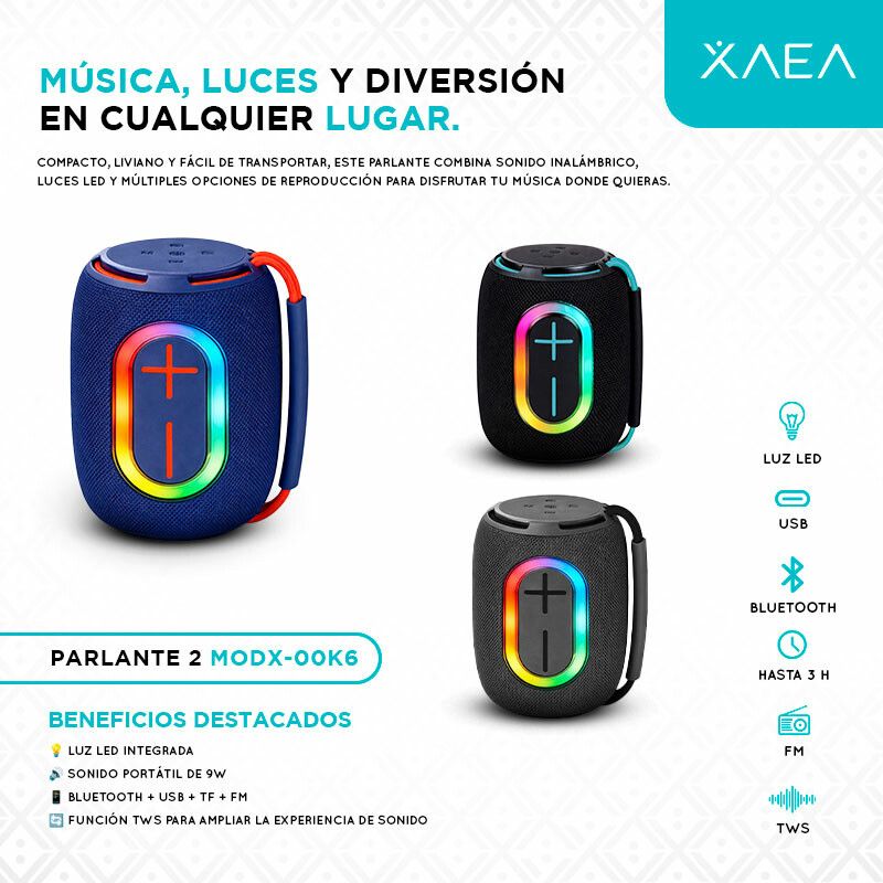 PARLANTE 3'' 8W MODX-00K6 - XAEA - NEGRO - Imagen 3