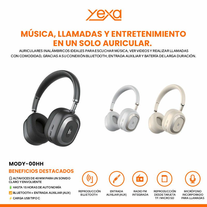 AURICULARES BT MODY-00HH - YEXA - BEIGE - Imagen 5