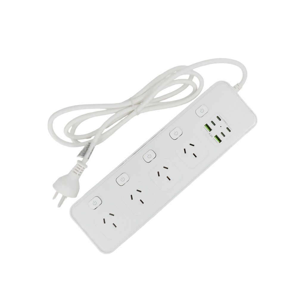ZAPATILLA MULTIPLE BKL-24 - 4 TOMAS+2 USB+4 USB C PD MODY-00GE - YEXA - BLANCO - Imagen 2